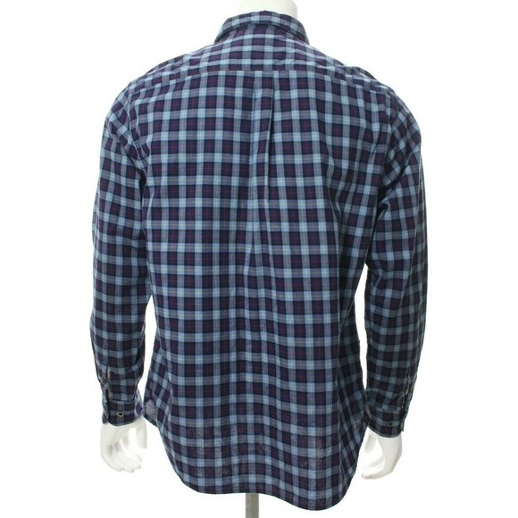 Carbon 2 Cobalt Plaid Button Front Shirt Large - Picture 4 of 7